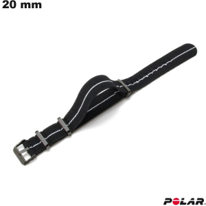 Vendita Bracciale Nylon 20mm per orologio intelligente Nero Polar
