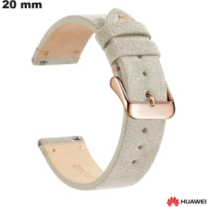 Bracelet 20 mm Cuir véritable Huawei pour montre Beige de qualité
