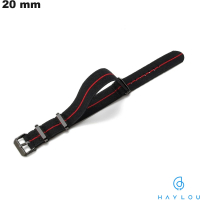 Bracciale Nylon Nero per orologio Haylou 20mm # Qualità Premium