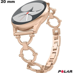 Bracelet Métal montre connectée Polar 20mm Doré rose