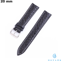 Vente Bracelet 20mm smartwatch Haylou Noir Cuir véritable