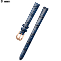 Blauwe Echte Leren Horlogeband 8mm - Snelle Levering