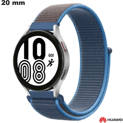 Pulsera de nylon de 20 mm azul para reloj Huawei