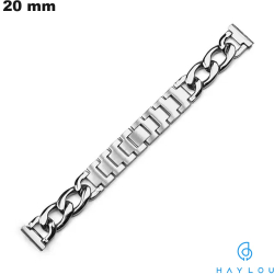 Bracelet Acier Inox Haylou 20 mm Argenté de smartwatch