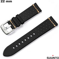 Armband Echte Leren Suunto voor Horloge Zwart 22mm Goedkoop