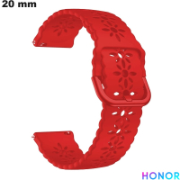 Bracelet Caoutchouc Rouge montre connectée 20mm Honor pas cher
