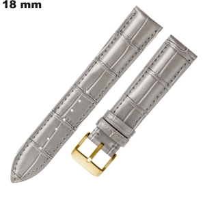 Armband 18 mm Grau Uhr Echtes Leder | Einfache Montage