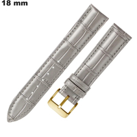 Armband 18 mm Grau Uhr Echtes Leder | Einfache Montage