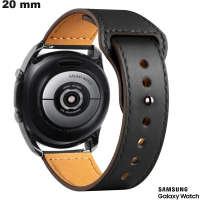 Verkauf Schwarz Samsung 20 mm Lederarmband für Smartwatch