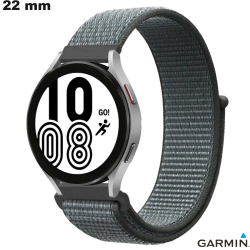 Pulseira de 22 mm Garmin Cinza de Nylon para relógio