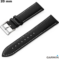 Pulseira Preta de Couro Verdadeiro Garmin 20 mm: Frete Grátis