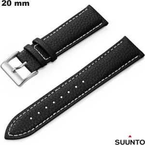 Bracelet 20 mm Suunto Noir de montre Cuir véritable pas cher