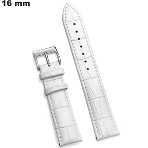 Pulsera Blanca reloj 16mm Cuero auténtico / Calidad Premium
