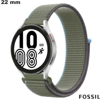 Armband Gewebe Klettverschluss Fossil Smartwatch Grün 22mm günstig