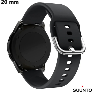 Zwarte sportieve Suunto smartwatch armband Silicone 20 mm goedkoop