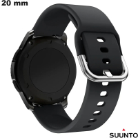 Zwarte sportieve Suunto smartwatch armband Silicone 20 mm goedkoop