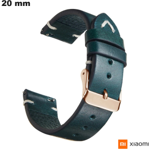 Bracelete Azul Couro verdadeiro smartwatch 20 mm Xiaomi barato
