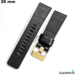 Armband echtes Leder Garmin 26mm Schwarz Smartwatch