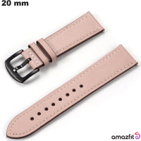 Venta de pulsera de cuero genuino para smartwatch rosa Amazfit de 20 mm