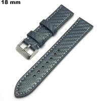 Armband 18 mm Grijs horloge Echt Leer: Verzendkosten 3,99€