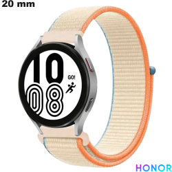 Bracelet Beige Nylon 20mm de smartwatch Velcro Honor