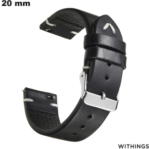 Echtes Leder Schwarz Armband für Withings Uhr 20 mm kaufen