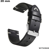 Echtes Leder Schwarz Armband für Withings Uhr 20 mm kaufen