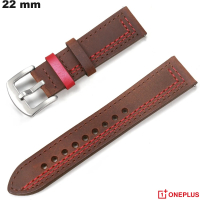 Pulsera 22 mm OnePlus Cuir véritable smartwatch Marrón de calidad