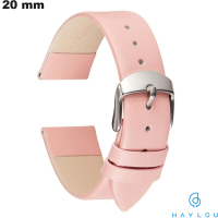 Bracelet 20 mm Haylou Rose Cuir véritable pour montre pas cher