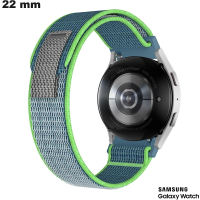 Bracelet Bleu 22mm montre Scratch Samsung Tissu / Montage Facile
