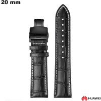 Acheter Bracelet 20mm Cuir véritable Noir de montre Huawei