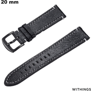Armband Withings Noir echtes Leder 20 mm für günstige Uhr