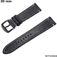 Bracciale Withings Noir Cuir véritable 20 mm per orologio economico