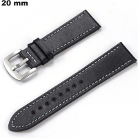Armband Schwarz 20mm Echtes Leder für Uhr | Versand in 24h