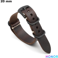 Bracelet 20 mm Marron de montre Cuir véritable Honor pas cher
