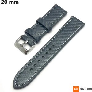 Armband Xiaomi 20 mm Grijs van smartwatch Echt leer van hoge kwaliteit Armband Xiaomi 20 mm Grijs van smartwatch Echt leer van hoge kwaliteit