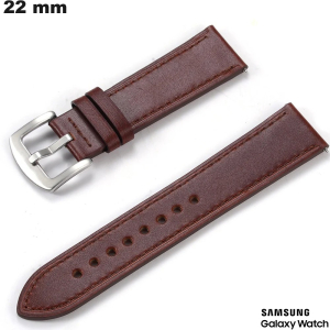 Acheter Bracelet 22mm Samsung Cuir véritable Marron de montre