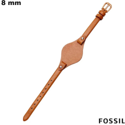 Bracelet Fossil de montre 8 mm Cuir véritable Marron