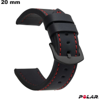 Verkauf von Polarohr-Ledergelbeschichteten Armbändern für 20-mm-Uhren in Schwarz