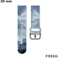 Bracelet Fossil Vagues Silicone 22mm smartwatch Bleu de qualité