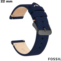 Bracelet Cuir véritable Bleu de montre 22 mm Fossil de qualité