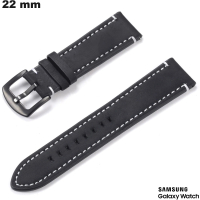 Bracelet Cuir véritable Samsung Noir montre intelligente de qualité