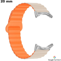 Bracciale in silicone da 20 mm beige per orologi Google Pixel di qualità