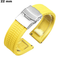 Armband 22 mm Gummi Uhr Gelb / Versand kostenlos ab 20€