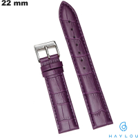 Bracciale per orologio Haylou in vera pelle viola 22 mm economico