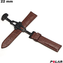 Bracelet 22mm Cuir véritable Polar Marron pour montre