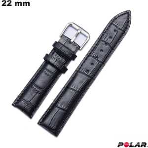 Bracelet Cuir véritable 22 mm de montre Noir Polar de qualité