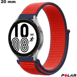 Red Polar Nylon 20 mm Smartwatch Bracelet