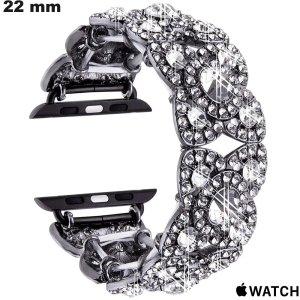 Damesarmband van metaal 22 mm Apple Watch Zwarte kwaliteitswatch