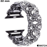 Bracciale in metallo donna 22 mm Apple Watch nero orologio di qualità